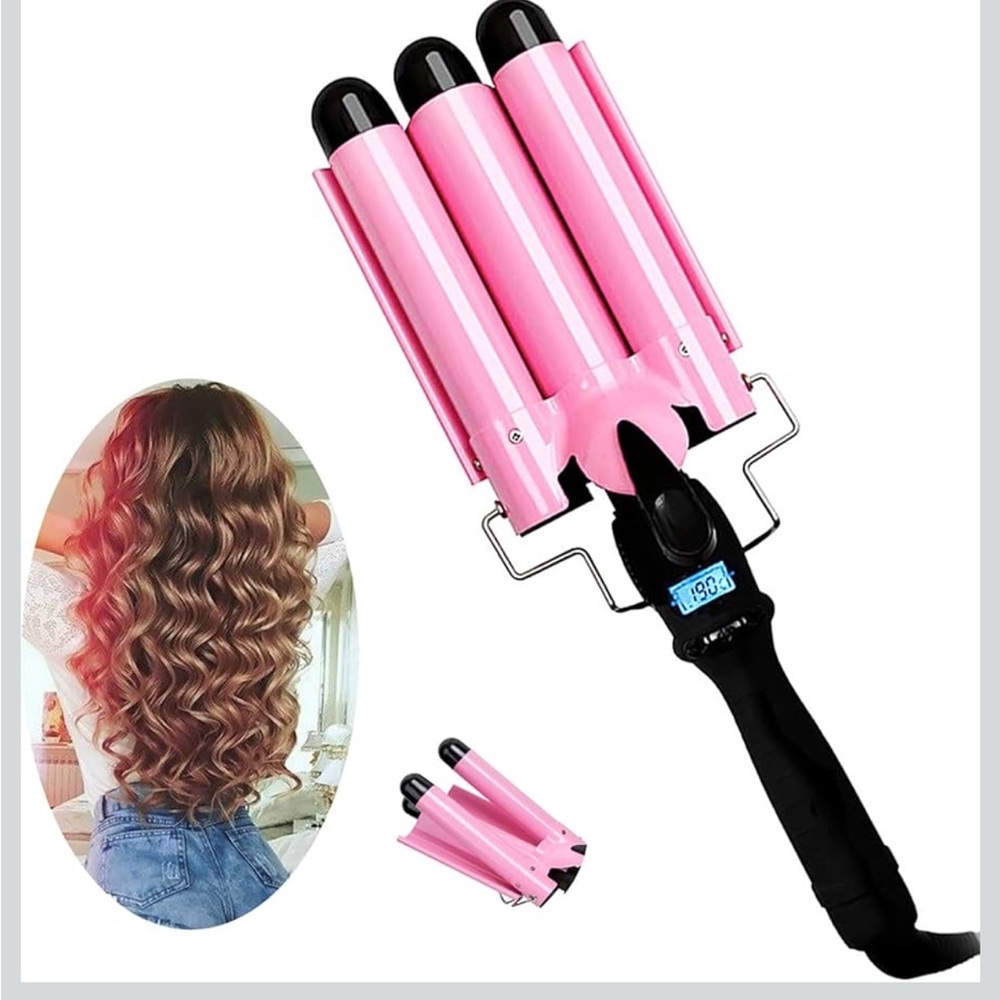 Pink Triple Barrel Hair Curler
